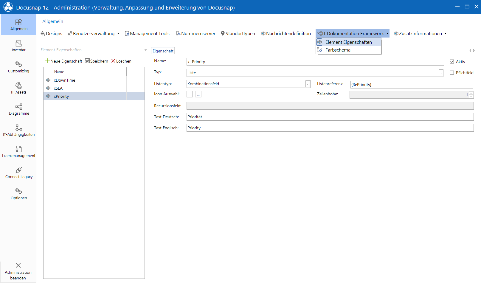 Docusnap Administration Allgemein Element Eigenschaften Docusnap Administration Allgemein Element Eigenschaften