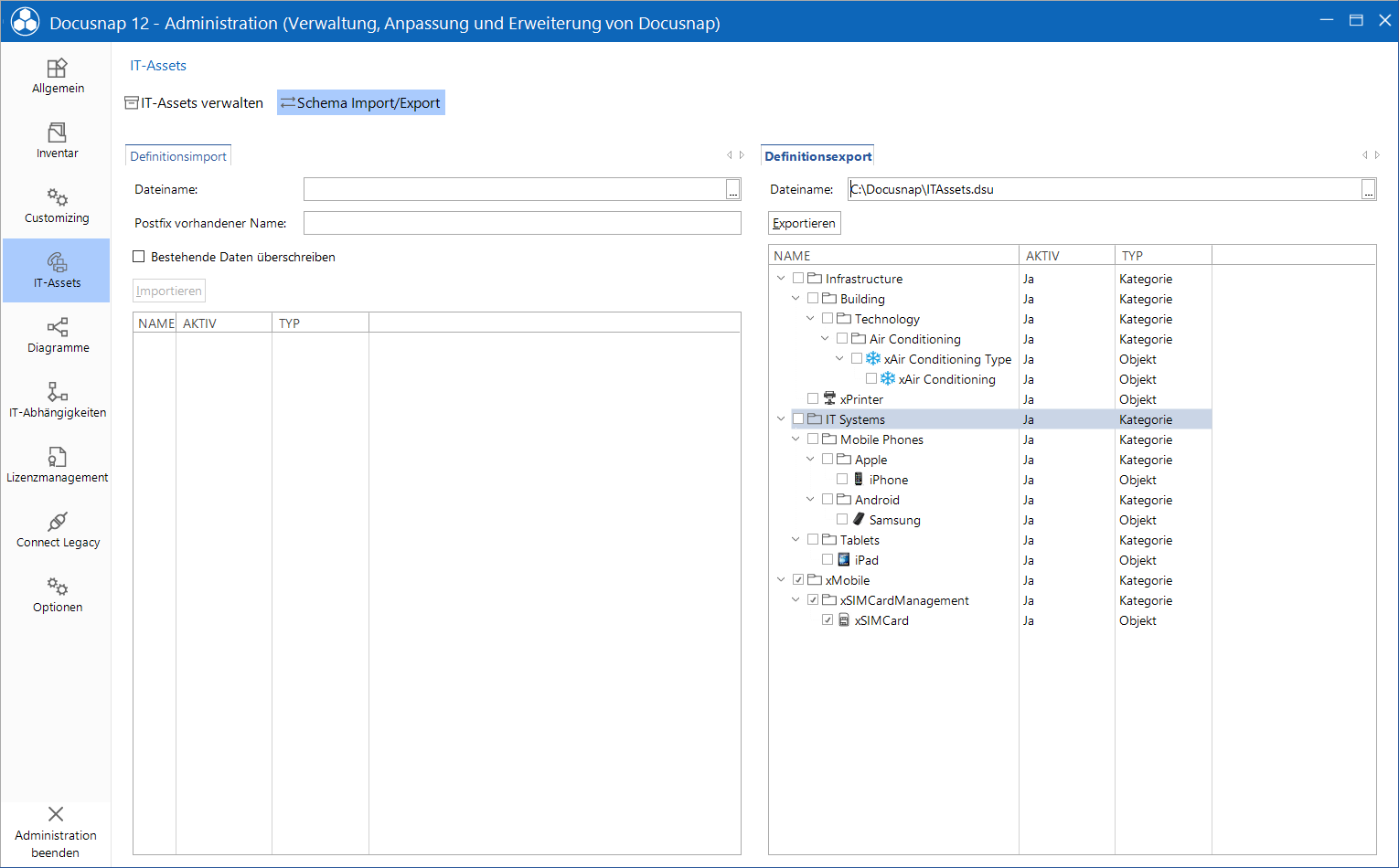 Docusnap Administration Inventar IT Assets Export Docusnap Administration Inventar IT Assets Export
