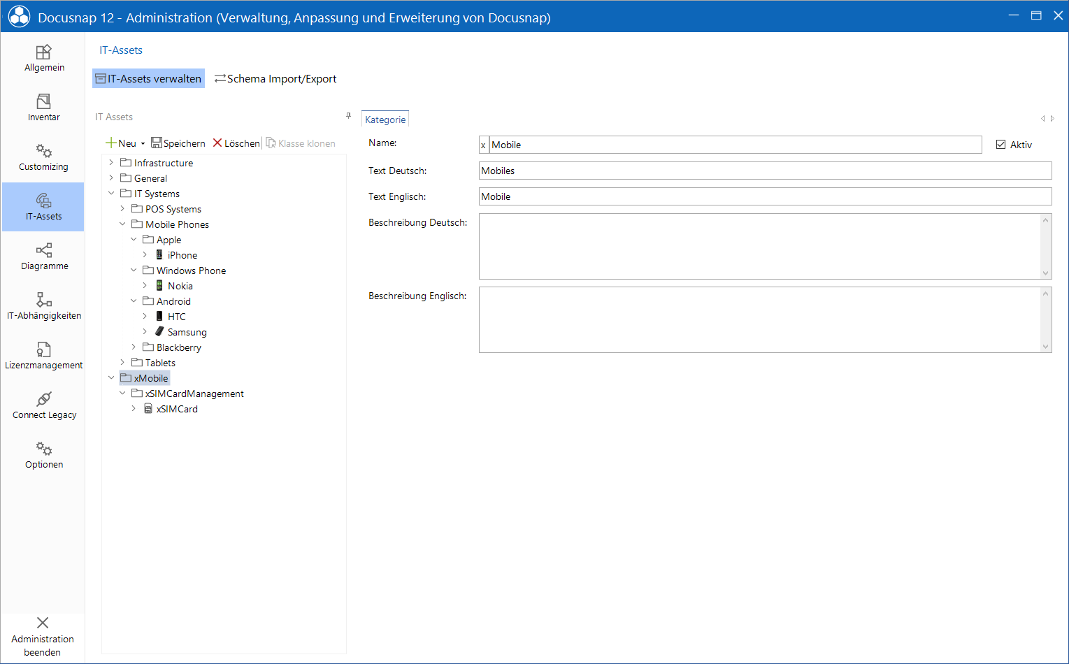 Docusnap Administration Inventar IT Assets Kategorie Docusnap Administration Inventar IT Assets Kategorie