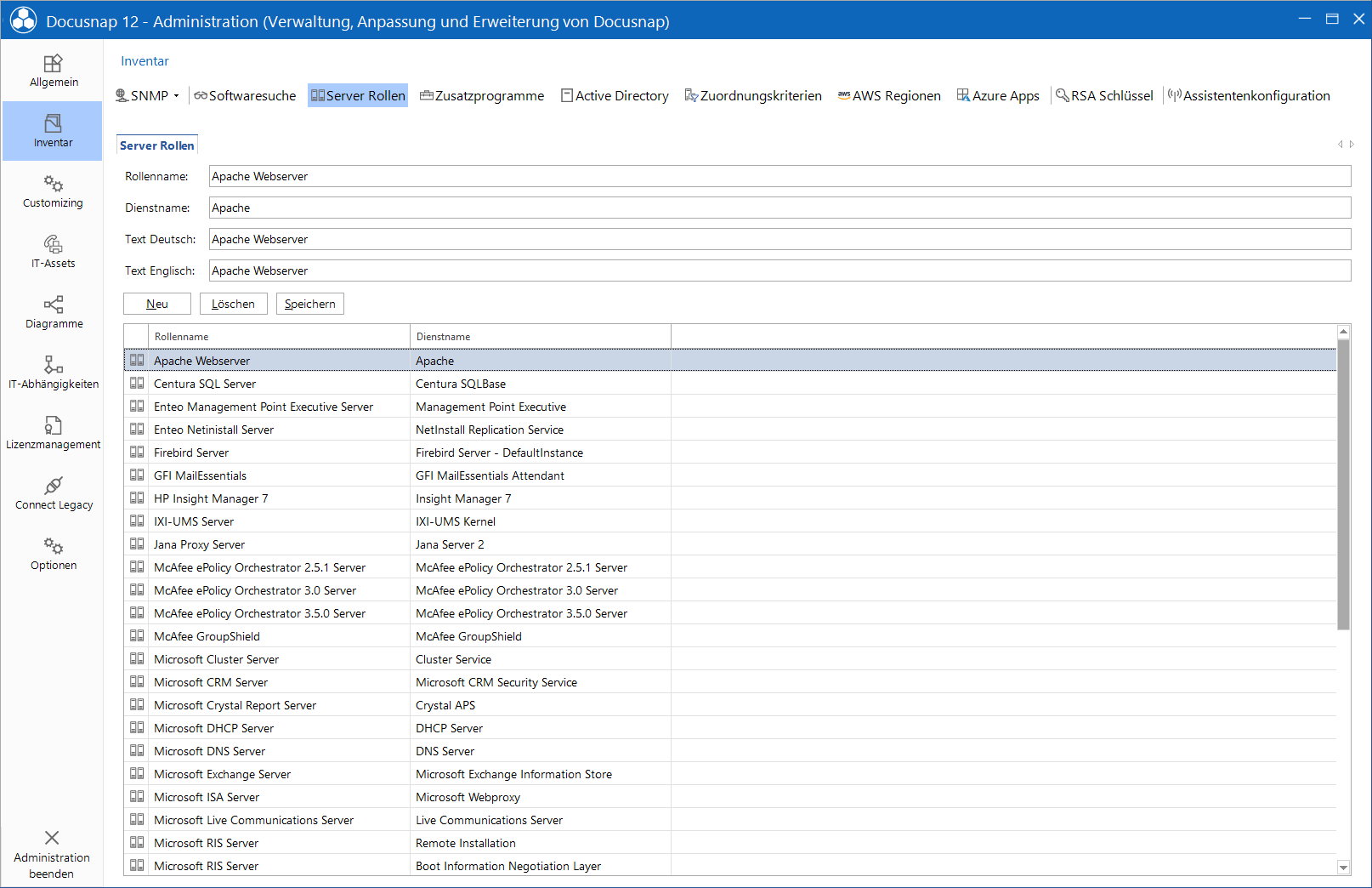 Docusnap Administration Inventar Server Rollen Docusnap Administration Inventar Server Rollen