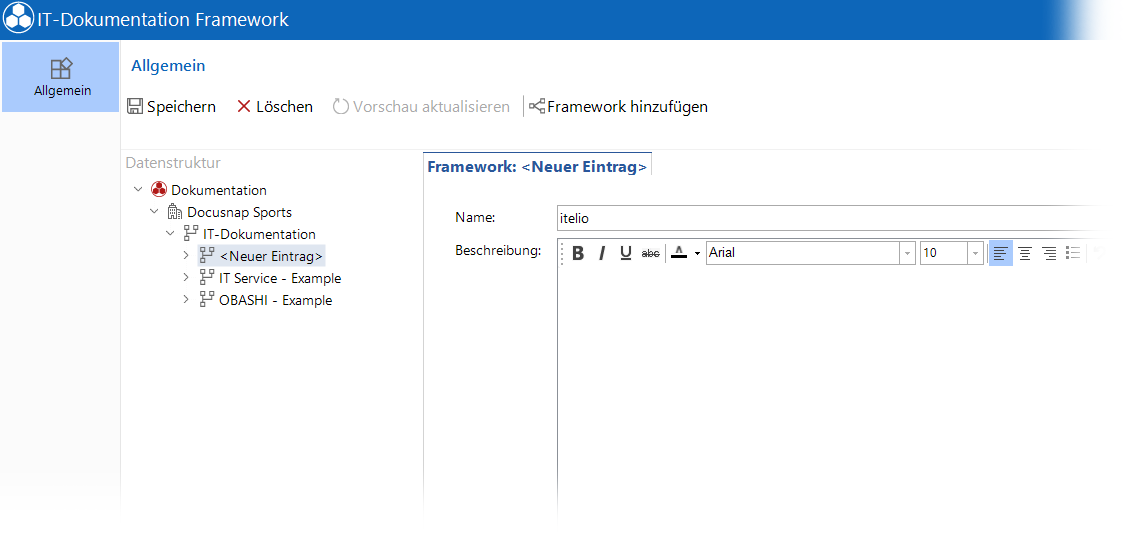 Docusnap Businessstrukturen Framework hinzufügen Docusnap Businessstrukturen Framework hinzufügen