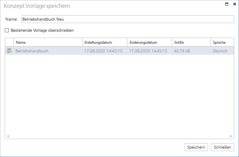 Docusnap IT Konzepte Vorlage speichern Docusnap IT Konzepte Vorlage speichern