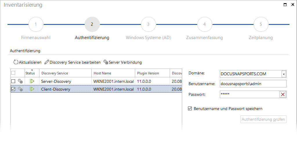 Docusnap Active Directory Abgleich Authentifizierung Docusnap Active Directory Abgleich Authentifizierung