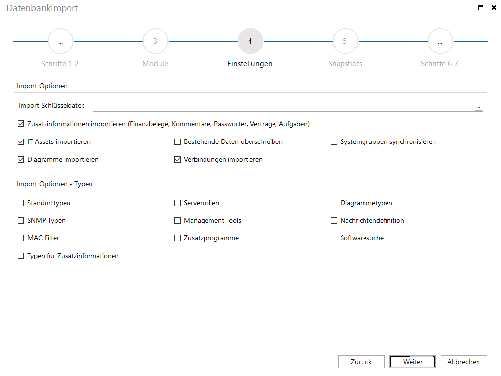 Docusnap Datenbankimport Einstellungen Docusnap Datenbankimport Einstellungen