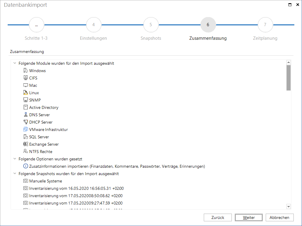 Docusnap Datenbankimport Zusammenfassung Docusnap Datenbankimport Zusammenfassung