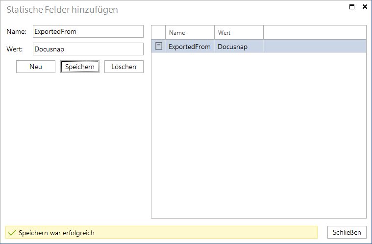 Docusnap Connect Statische Felder Docusnap Connect Statische Felder