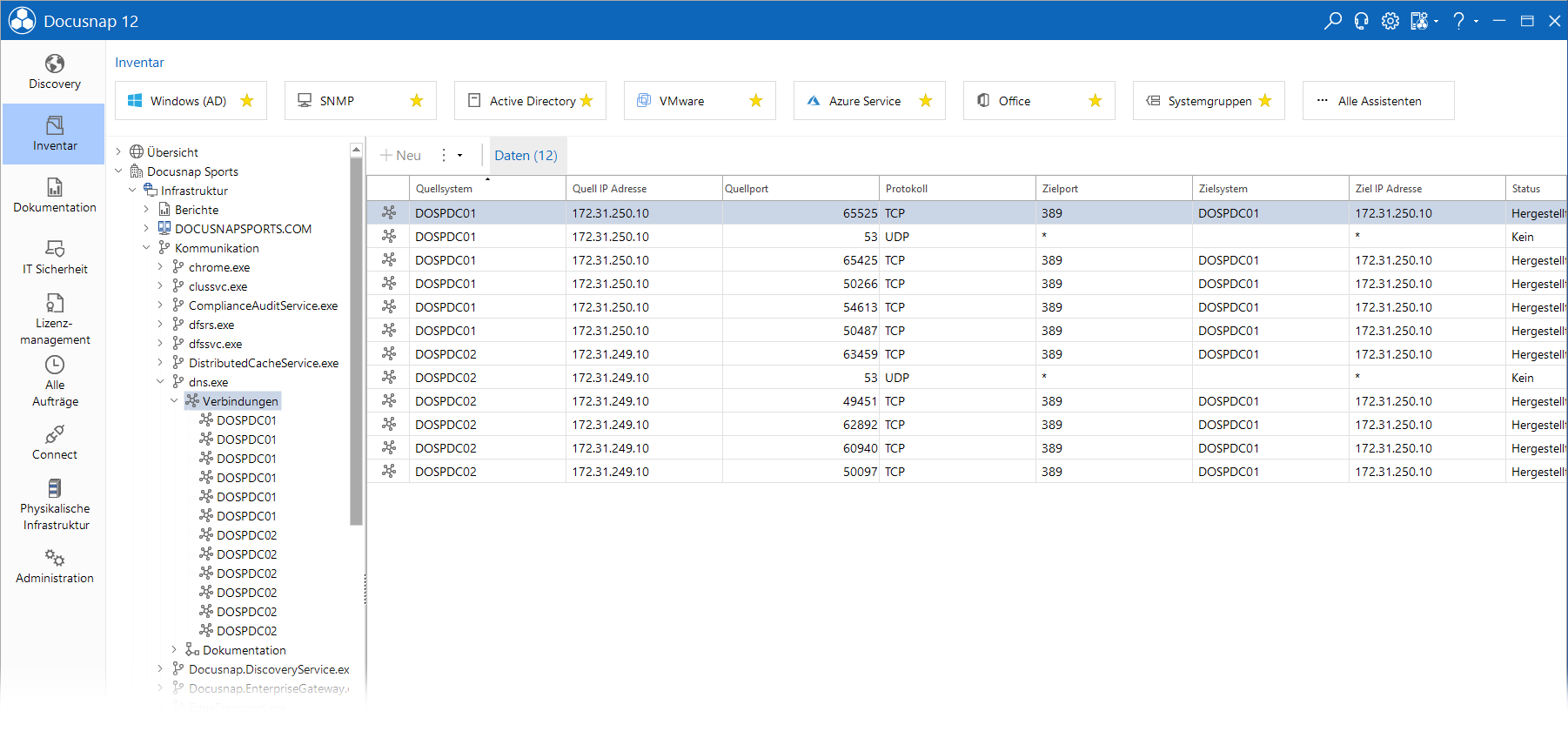 Docusnap Inventarisierung Kommunikationspfade Prozess Docusnap Inventarisierung Kommunikationspfade Prozess