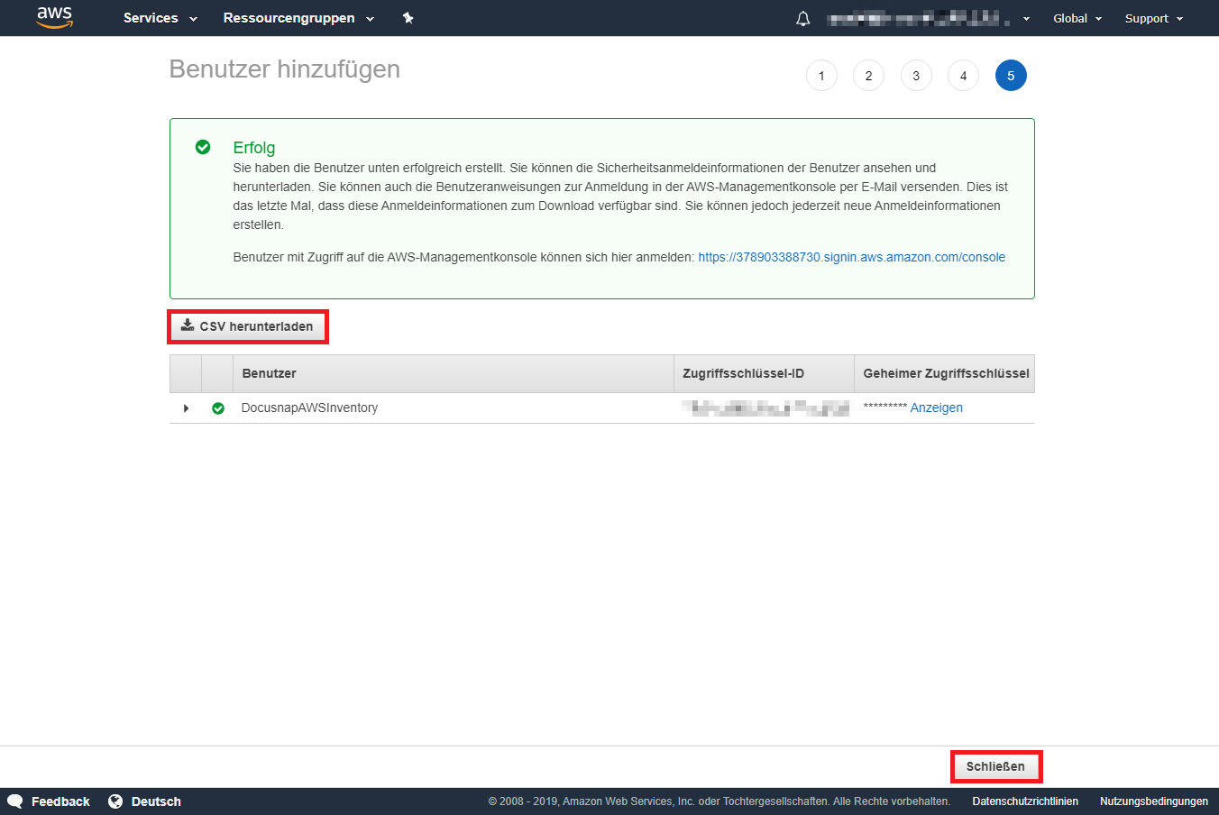 Docusnap AWS Vorbereitung Benutzer CSV Docusnap AWS Vorbereitung Benutzer CSV