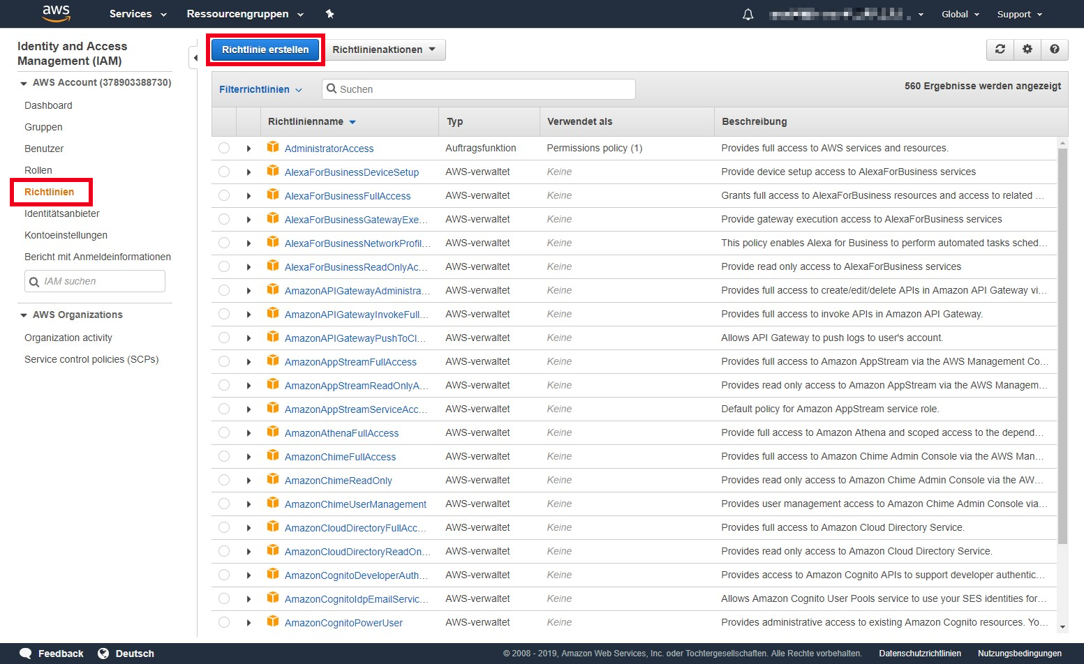 Docusnap AWS Umgebung Richtlinie erstellen Docusnap AWS Umgebung Richtlinie erstellen