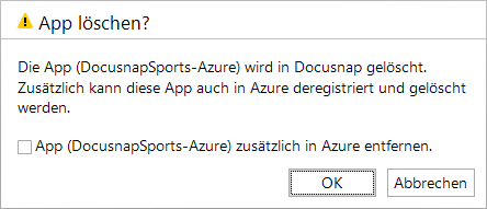 Docusnap Azure Apps löschen Abfrage Docusnap Azure Apps löschen Abfrage