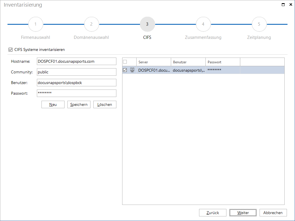 Docusnap Inventarisierung CIFS Docusnap Inventarisierung CIFS