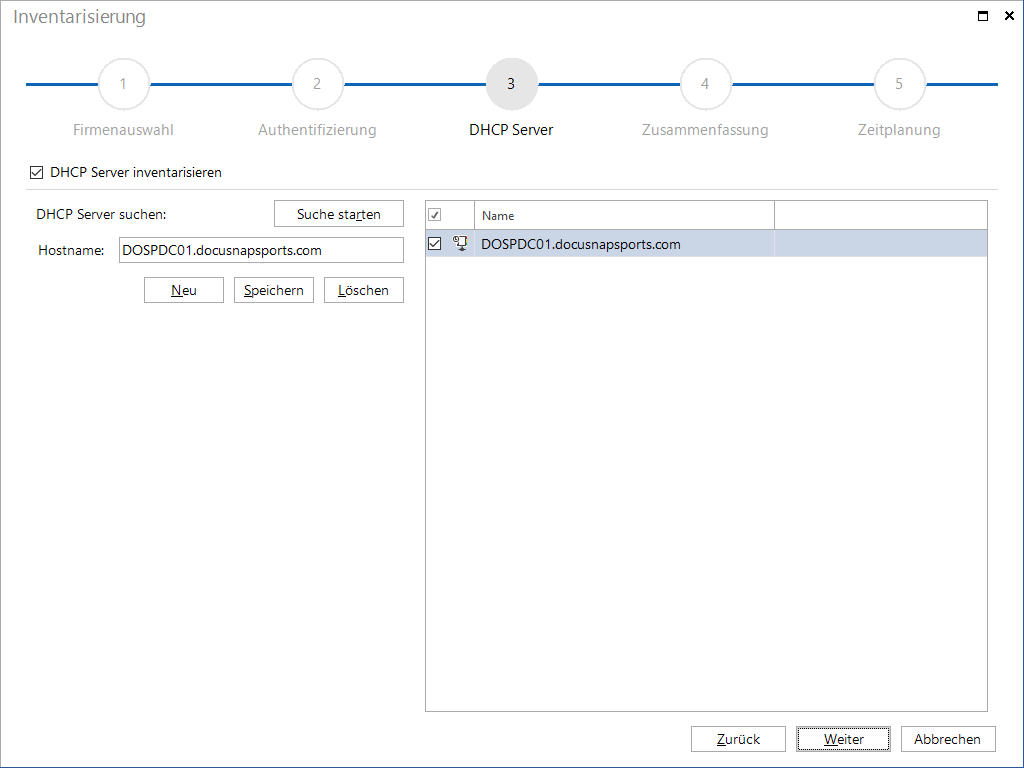 Docusnap Inventarisierung DHCP Server Docusnap Inventarisierung DHCP Server
