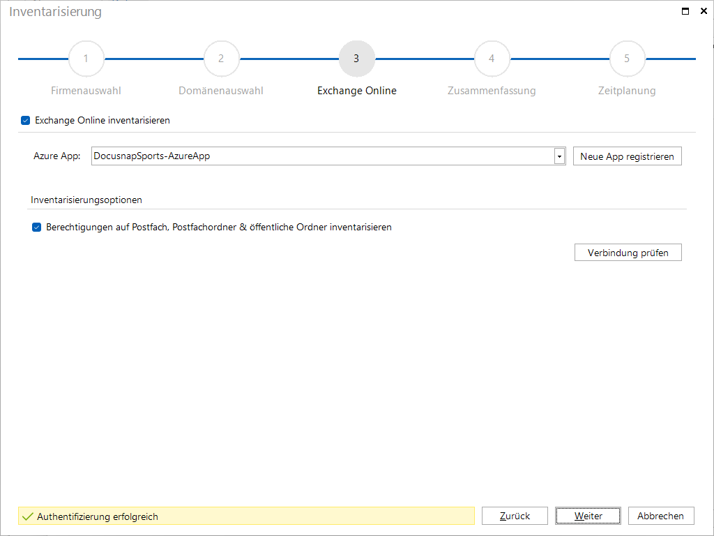 Docusnap Inventarisierung Exchange online Assistent Docusnap Inventarisierung Exchange online Assistent