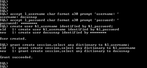 Docusnap Inventarisierung Oracle Benutzer erstellen SQLplus Docusnap Inventarisierung Oracle Benutzer erstellen SQLplus