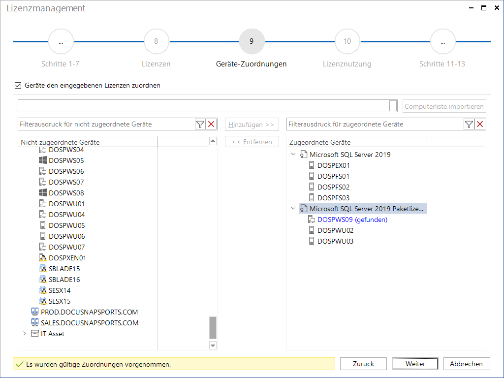 Docusnap Lizenzmanagement Geräte zuordnen Docusnap Lizenzmanagement Geräte zuordnen