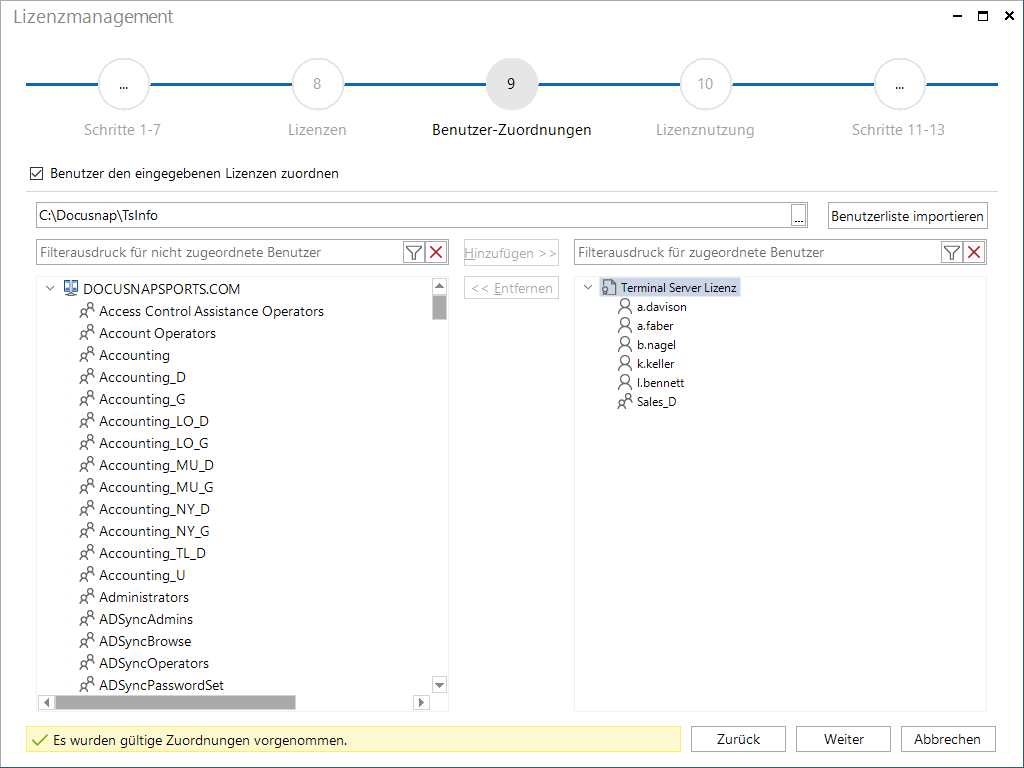 Docusnap Lizenzmanagement Benutzerliste Docusnap Lizenzmanagement Benutzerliste