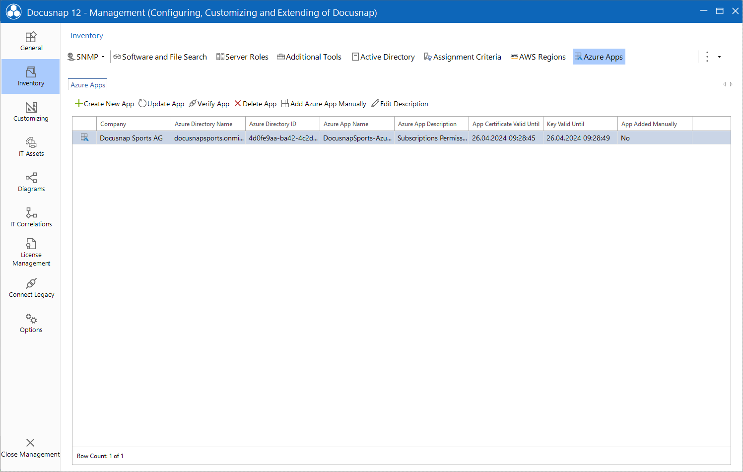 Docusnap Management Azure Apps