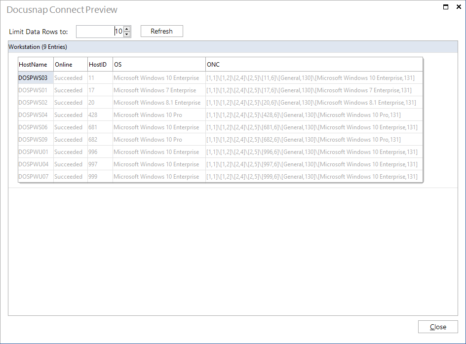 Docusnap Connect Configuration Preview