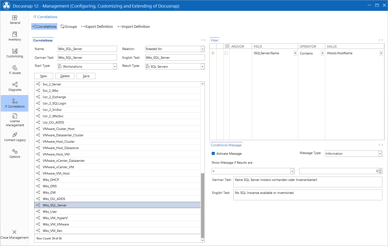 Docusnap Management Correlations Create Docusnap Management Correlations Create