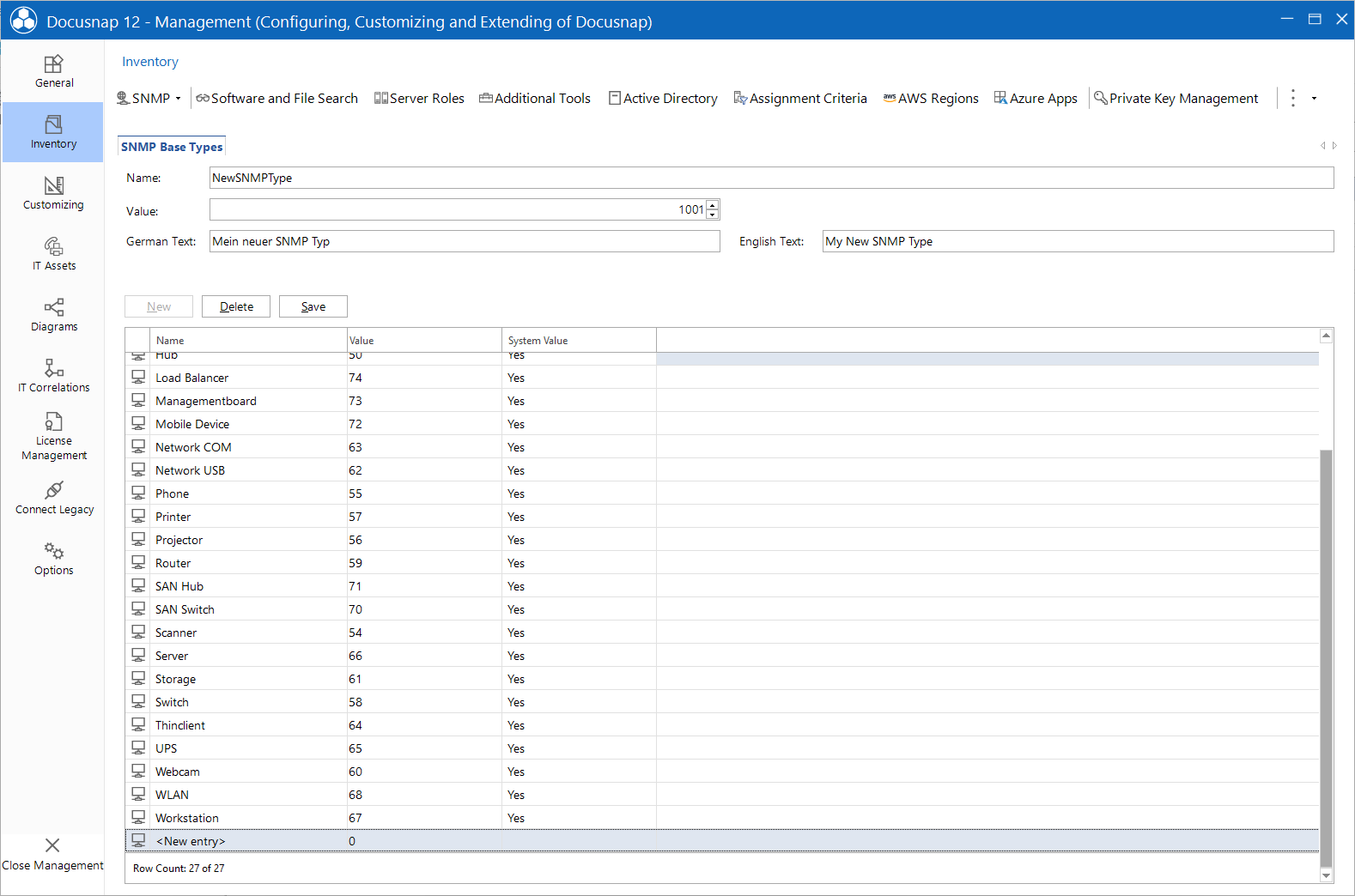 Docusnap Management Inventory SNMP Base Types Docusnap Management Inventory SNMP Base Types
