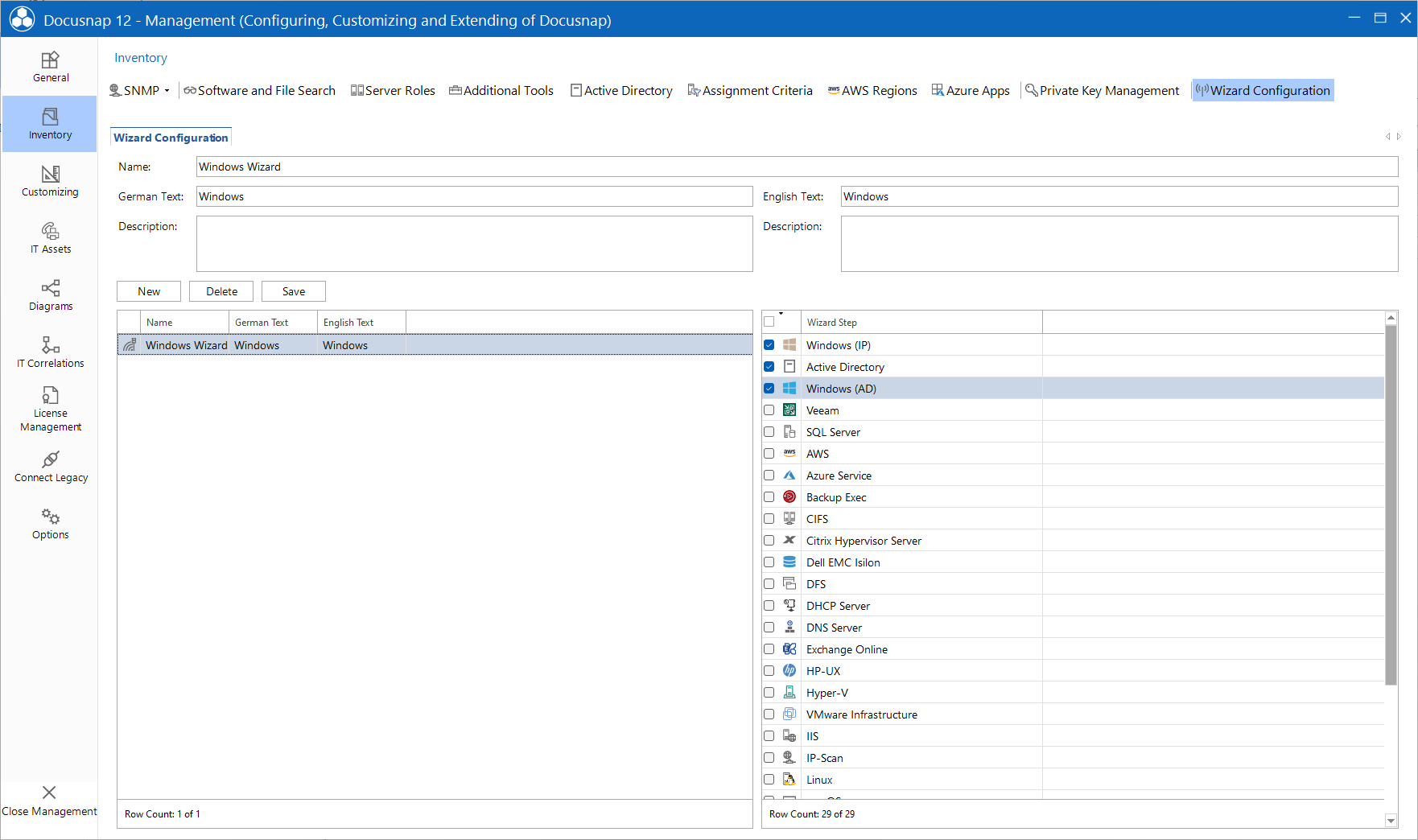 Docusnap Management Inventory Wizard Configuration Docusnap Management Inventory Wizard Configuration