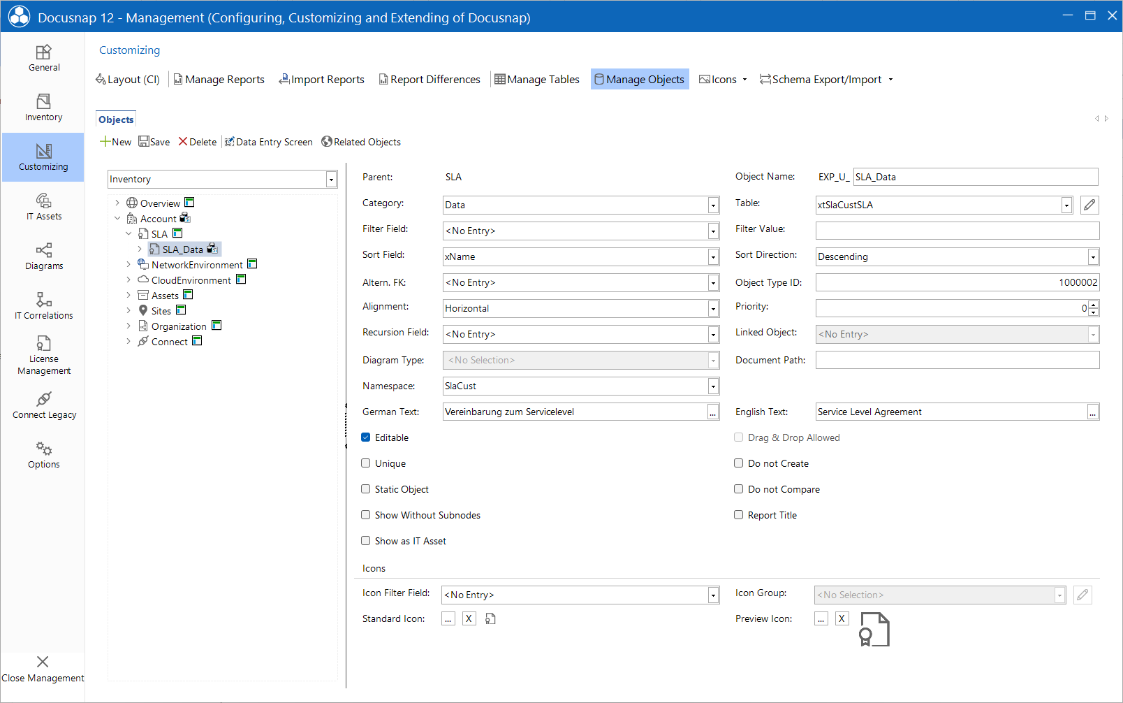 Docusnap Tools Manage Metaobjects Data Example