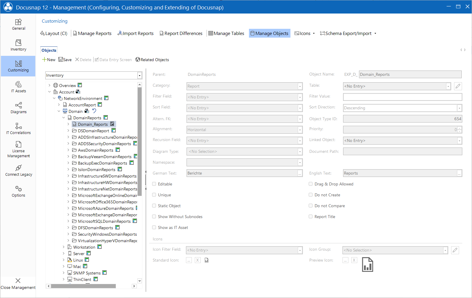 Docusnap tools manage metaobjects report Docusnap tools manage metaobjects report