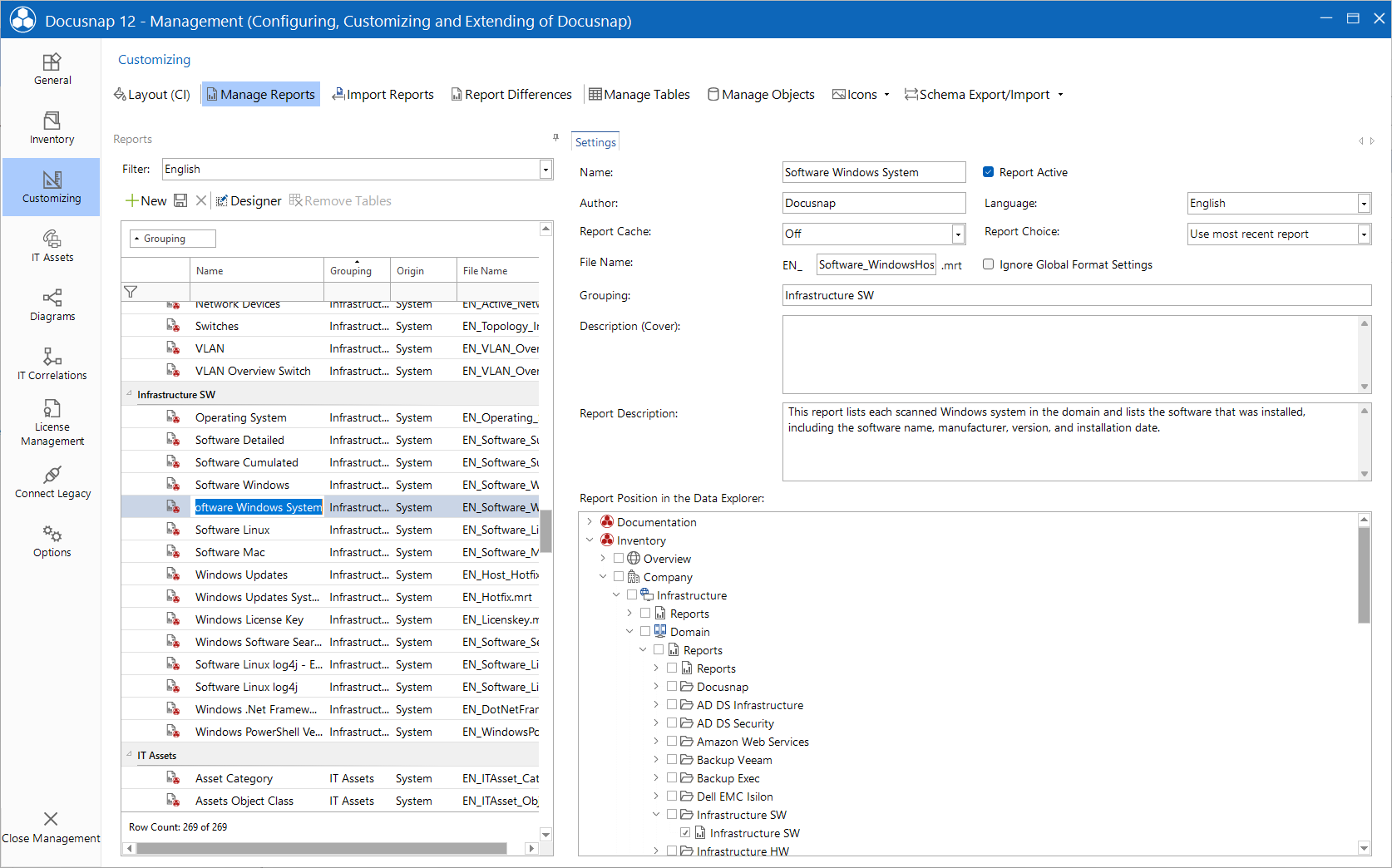 Docusnap tools report manager