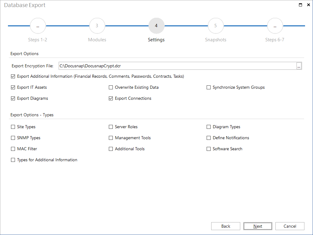 Docusnap-Database-Export-Settings Docusnap-Database-Export-Settings