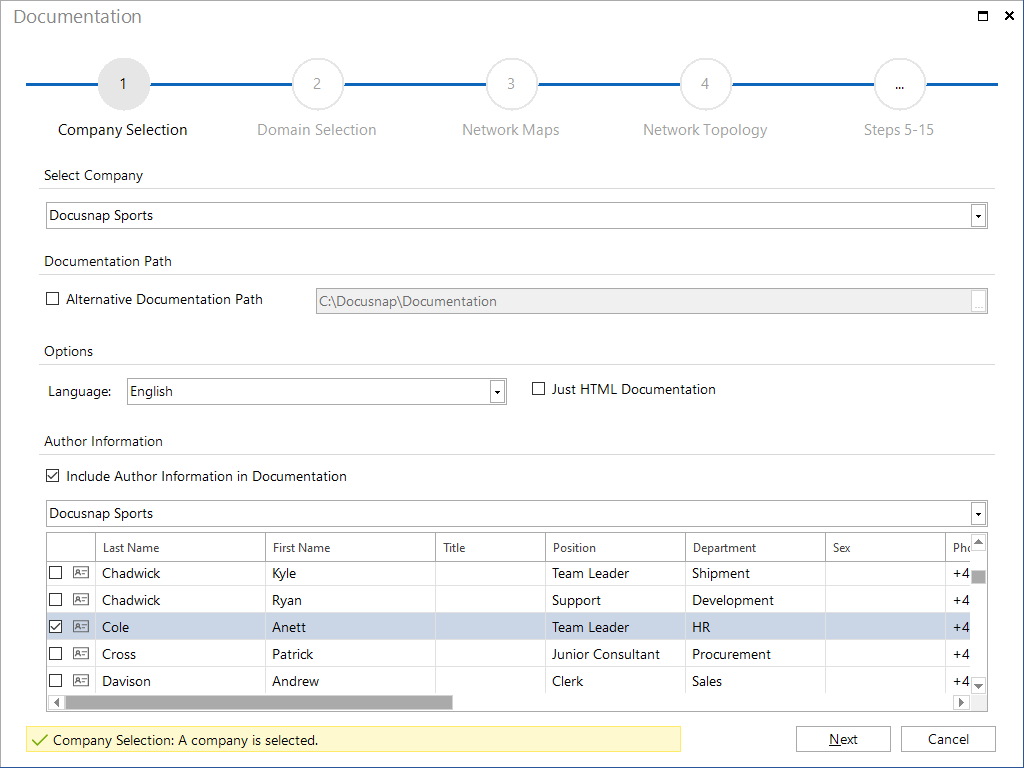 Docusnap-Documentation-Company-Selection Docusnap-Documentation-Company-Selection
