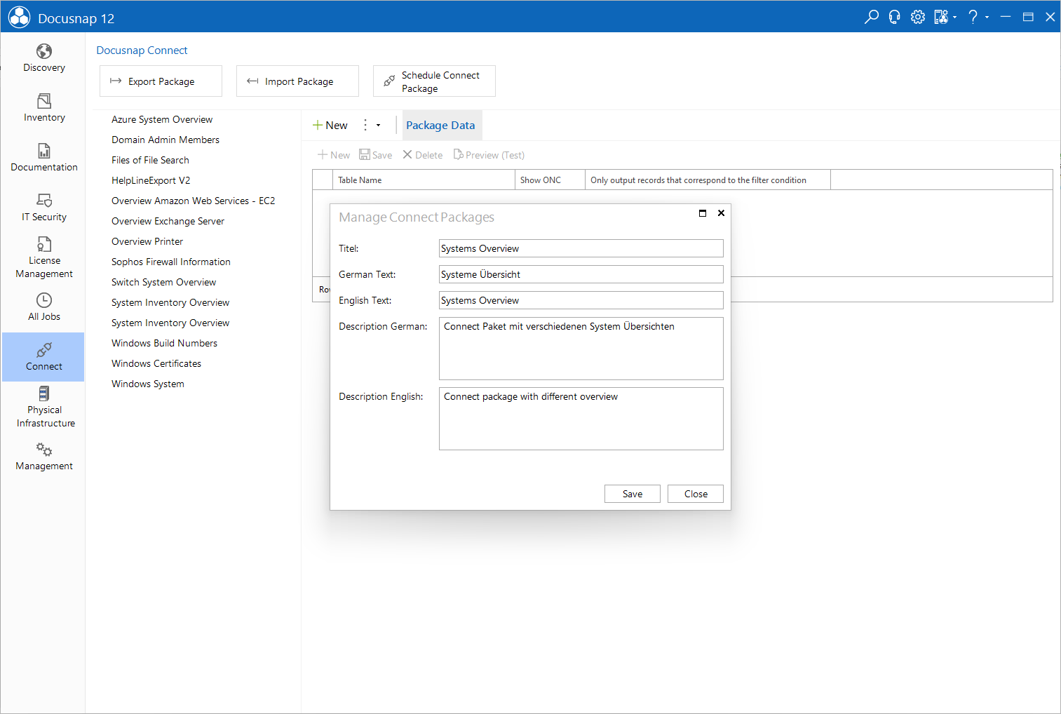 Docusnap Connect Package Editor Create New Docusnap Connect Package Editor Create New