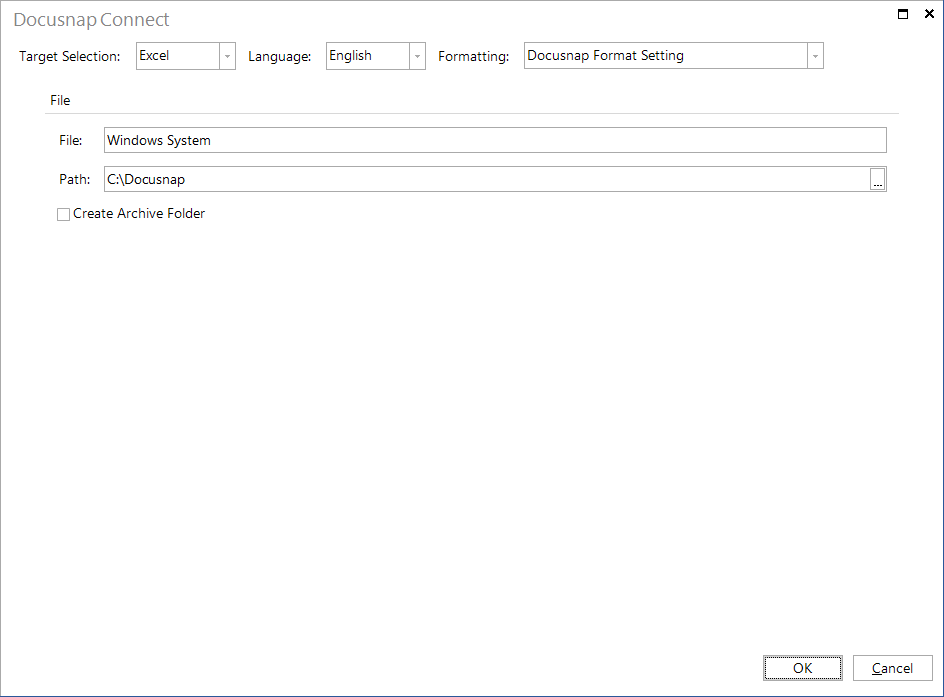 Docusnap Connect Schedule Package Excel