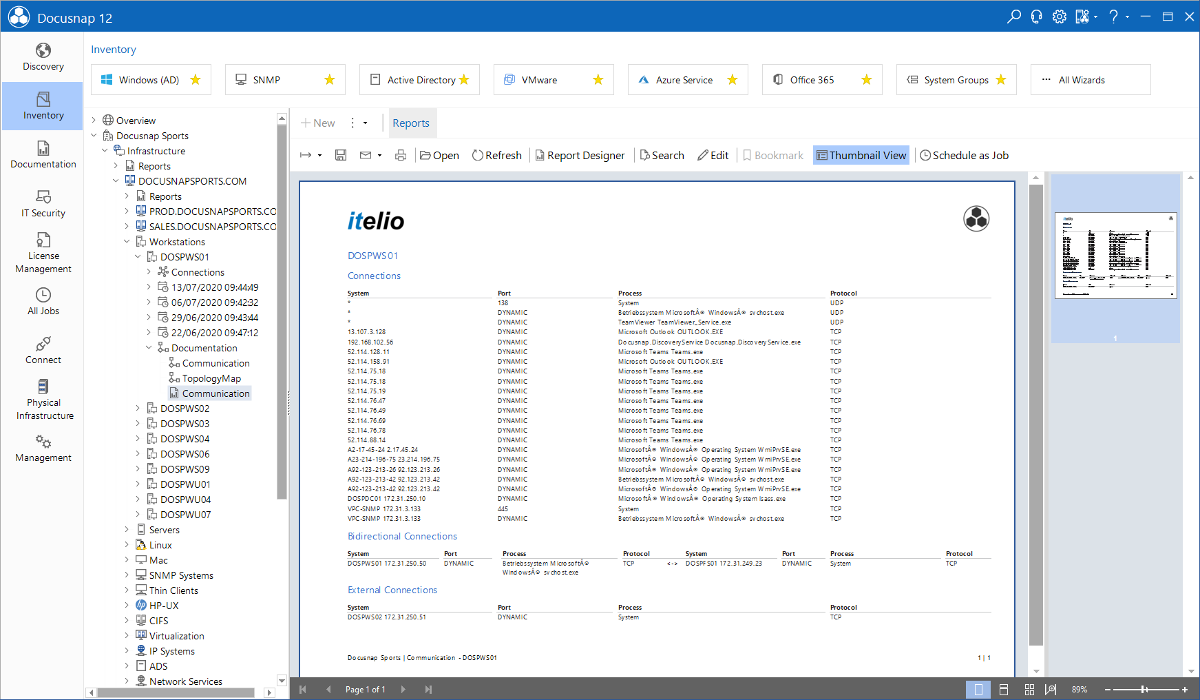 Docusnap Inventory Communication Paths Report