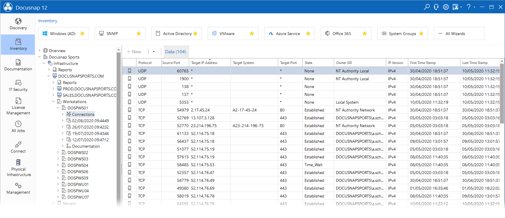 Docusnap Inventory Communication Paths System