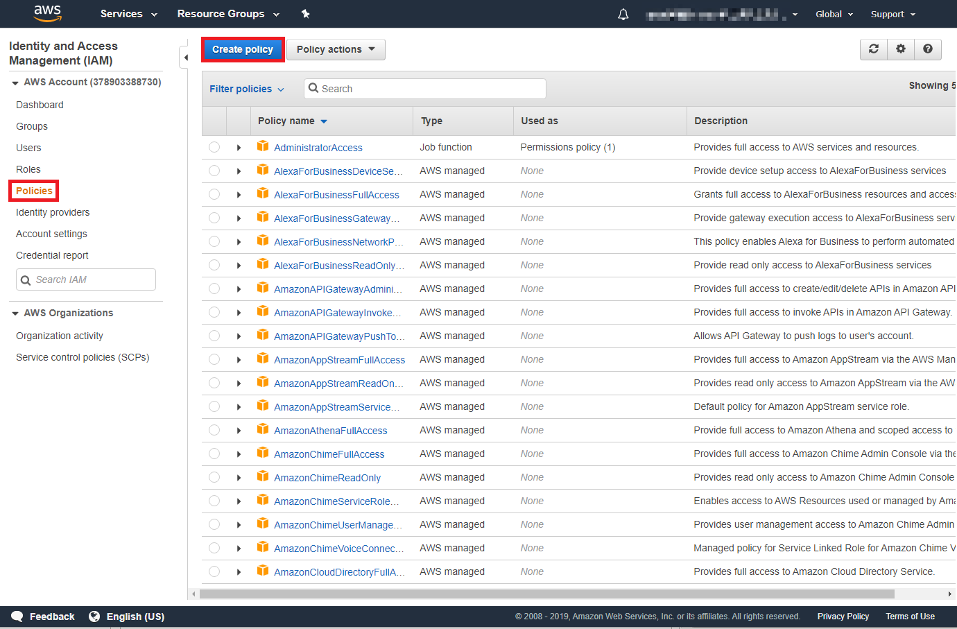 Docusnap Inventory AWS Preparations Create Policy Docusnap Inventory AWS Preparations Create Policy