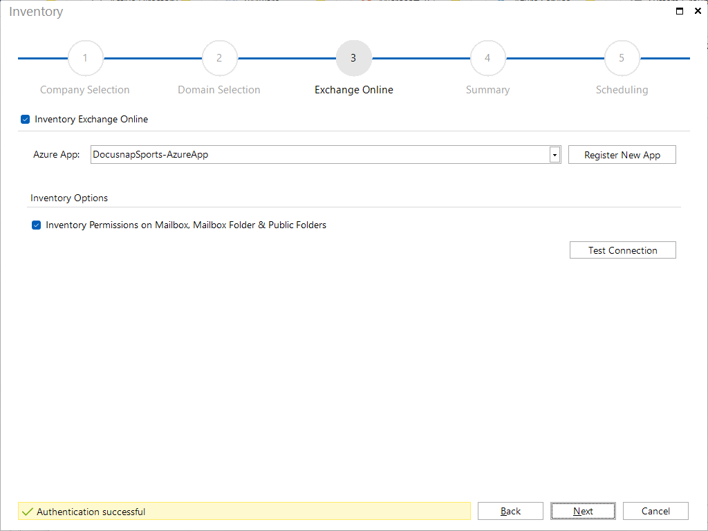 Docusnap Inventory Exchange Online Wizard