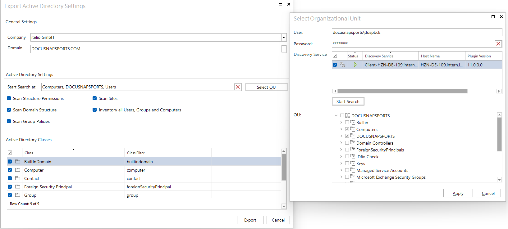 Docusnap Script ADDS Export Docusnap Script ADDS Export