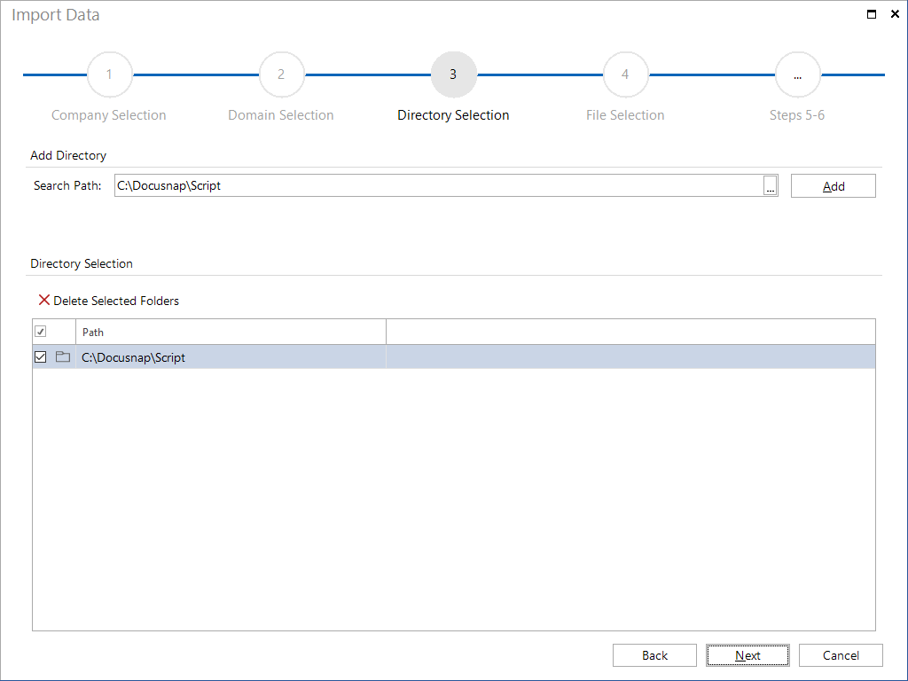 Docusnap Import Script Files Directory Selection