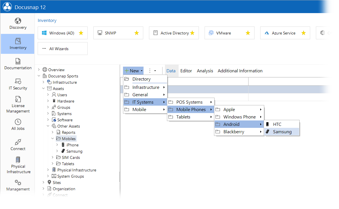 Docusnap IT Assets Create Docusnap IT Assets Create