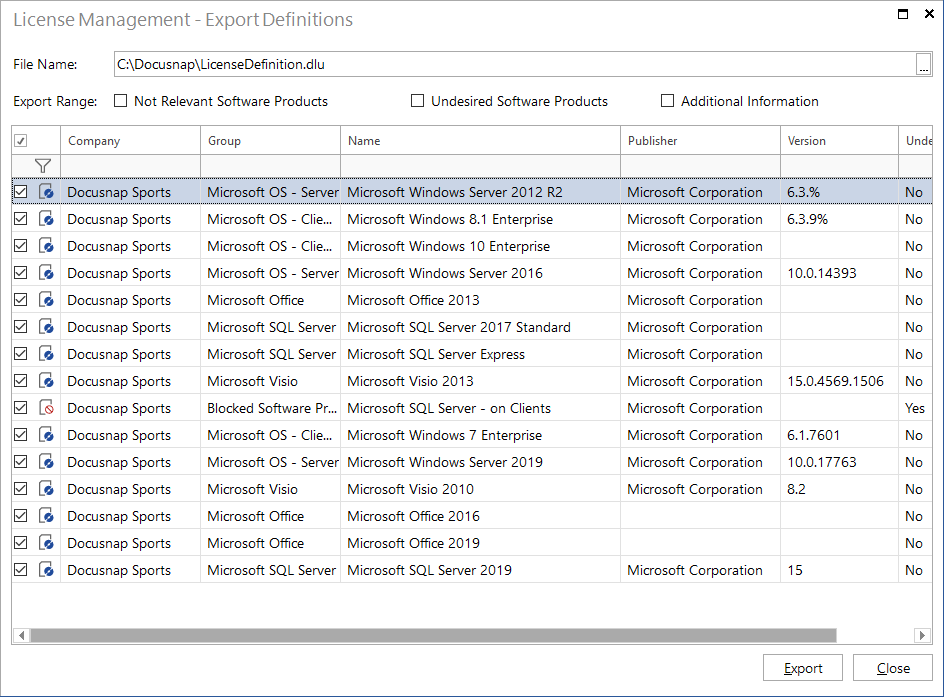 Docusnap-License-Management-Export-Definition Docusnap-License-Management-Export-Definition