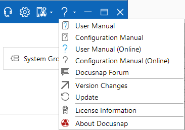 Docusnap menu help support Docusnap menu help support